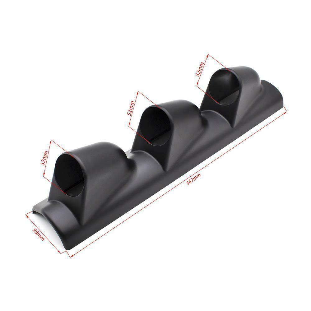 2" 52mm Universal Black A Pillar Pod Triple Gauge Holder LHD