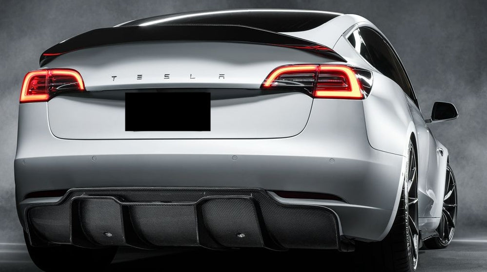 Tesla Model 3 Sedan (2019-2023) Vorsteiner Style Rear Boot Spoiler Wing (Gloss Black)
