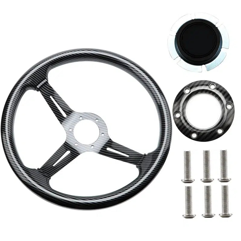 Carbon Fibre 350mm Racing Steering Wheel.