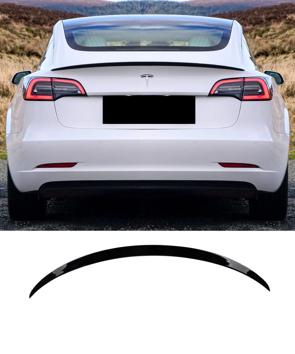 Tesla Model 3 Sedan (2019-2023) Performance Style Rear Boot Spoiler Lip (Gloss Black)