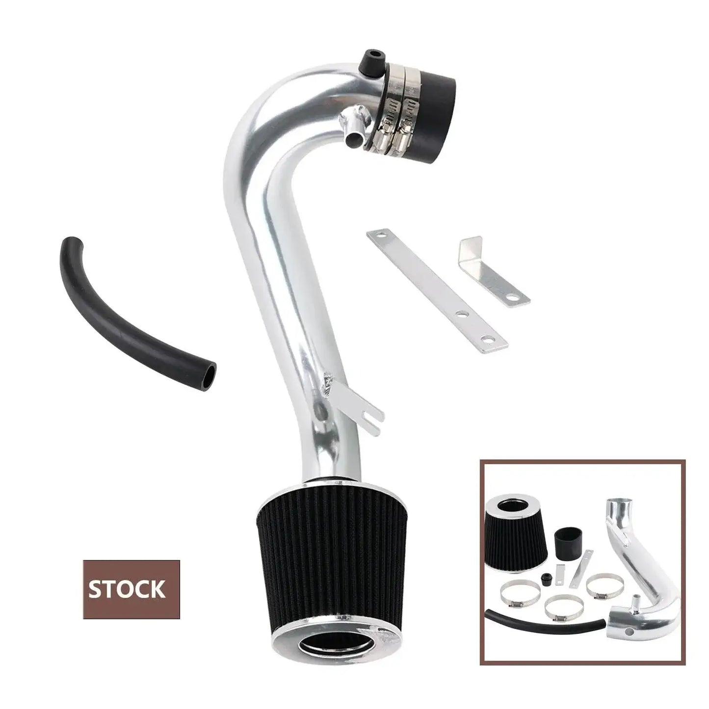 Honda Civic 1.7L DX EX LX Cold Air Intake Kit for 2001-2005 with aluminum pipe and filter components.