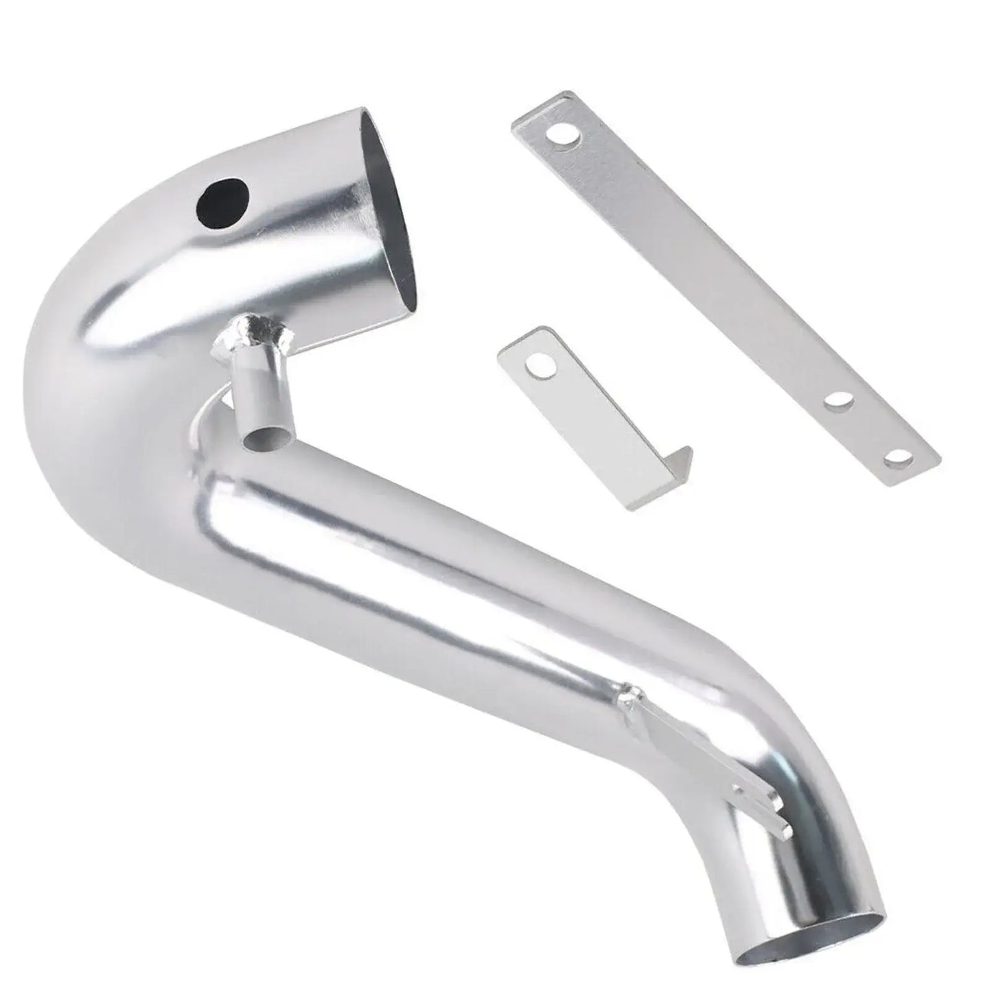 Honda Civic Cold Air Intake pipe and mounting hardware for 1.7L L4 engine 2001-2005, silver finish, high-performance upgrade.