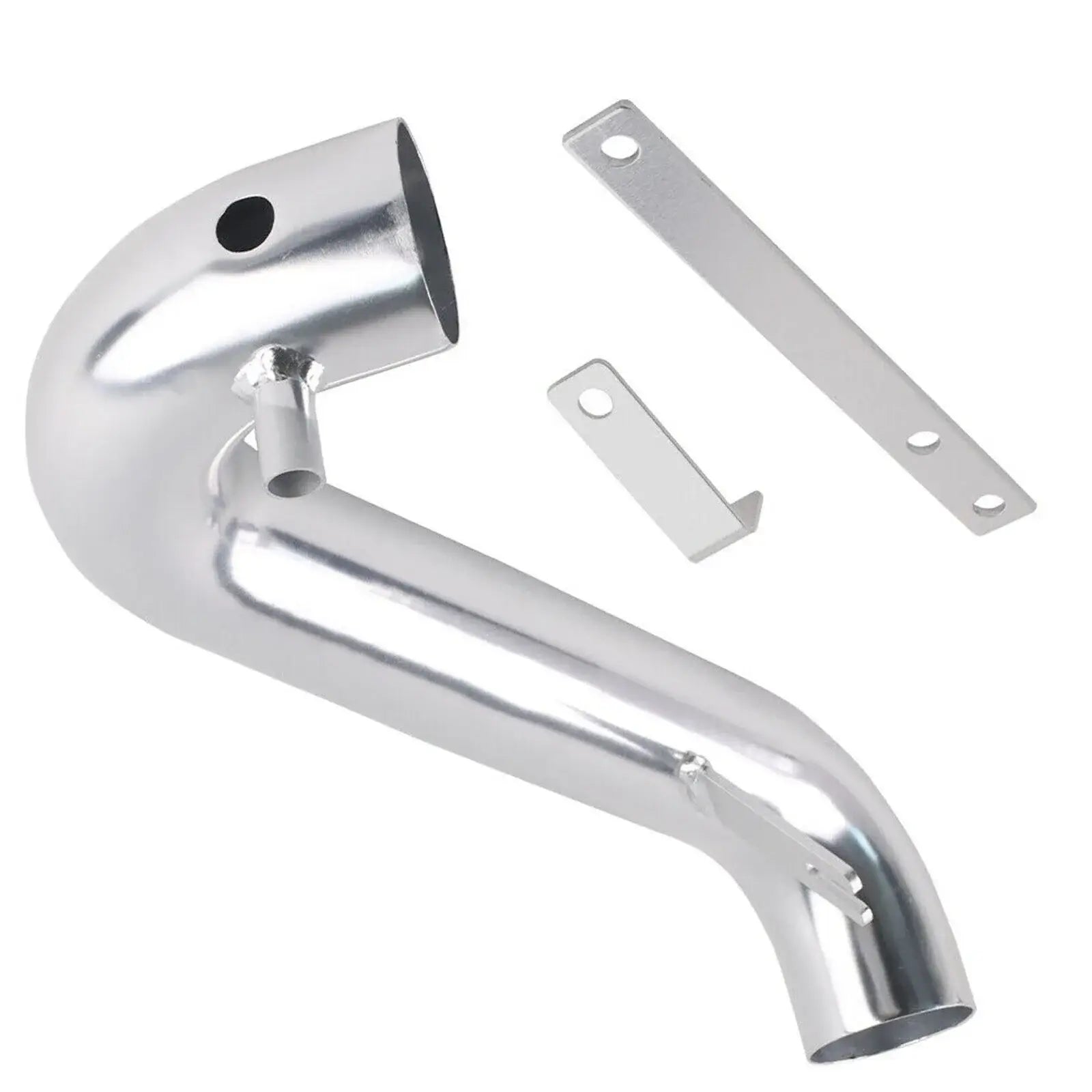 Honda Civic Cold Air Intake pipe and mounting hardware for 1.7L L4 engine 2001-2005, silver finish, high-performance upgrade.