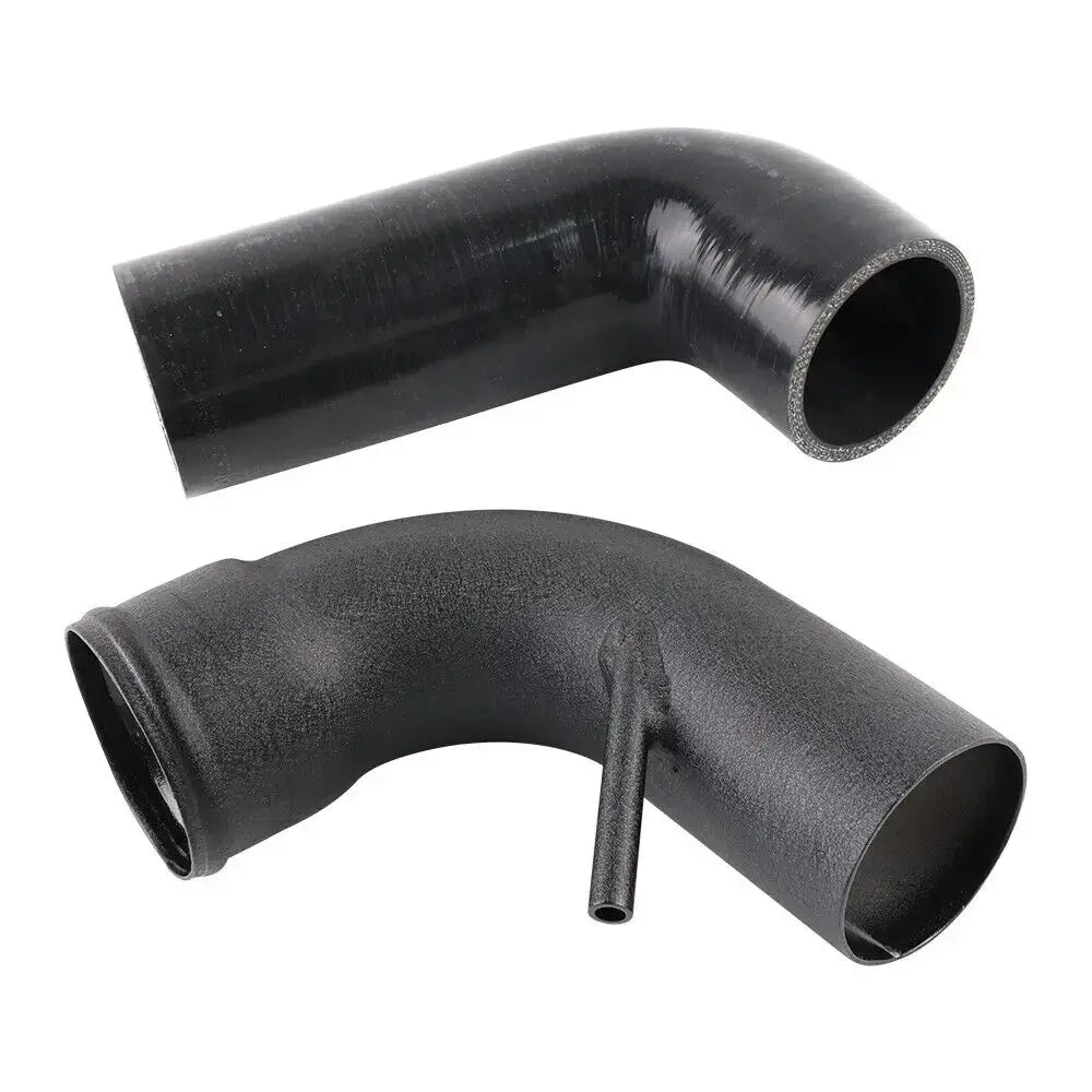 Volkswagen Golf MK7 cold air intake components featuring black aluminum pipes for enhanced engine performance.
