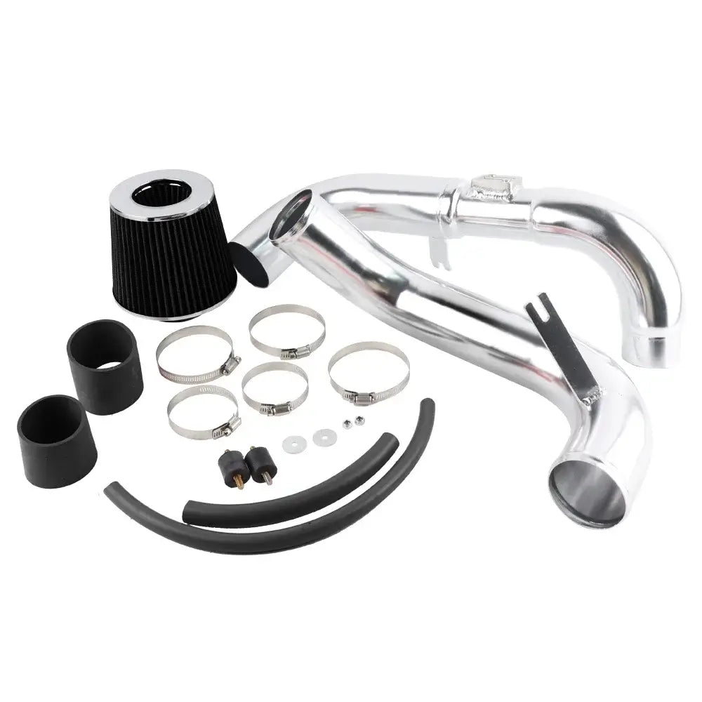 Honda Civic Cold Air Intake Kit with aluminum pipes, dry filter, clamps, and hoses for 2006-2011 models.