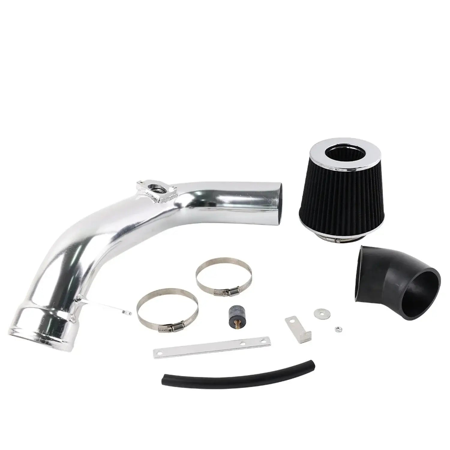 Mazda 6 3.0L V6 Cold Air Intake system parts including T-304 aluminum pipe and black filter.