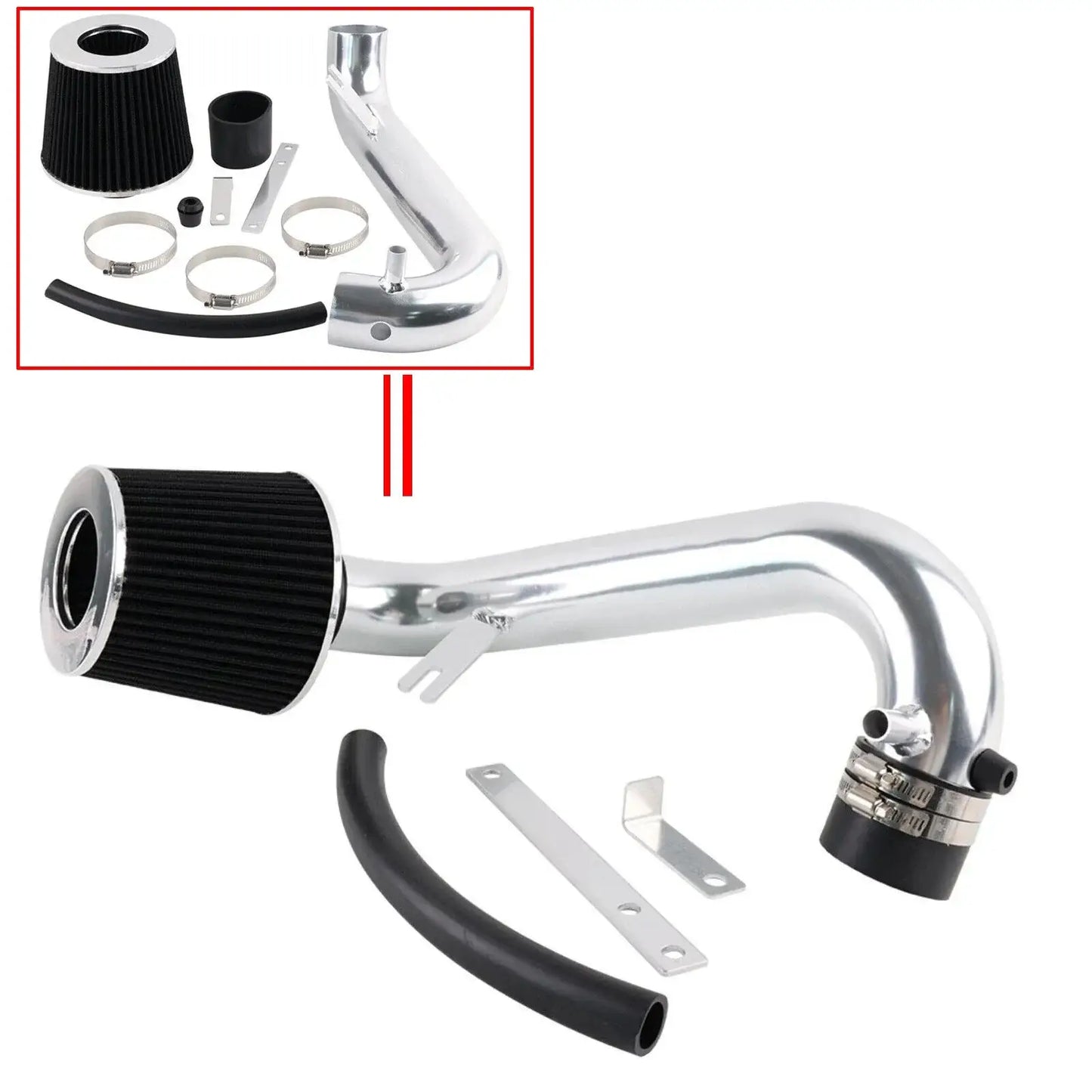 Cold air intake system for 2001-2005 Honda Civic 1.7L DX EX LX, enhancing airflow and engine performance.