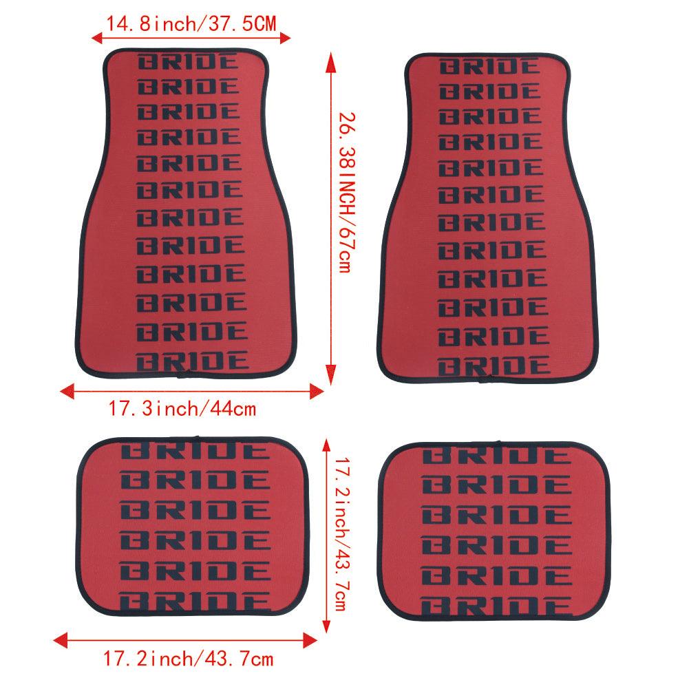 Bride Red Black Racing Fabric Car Floor Mats