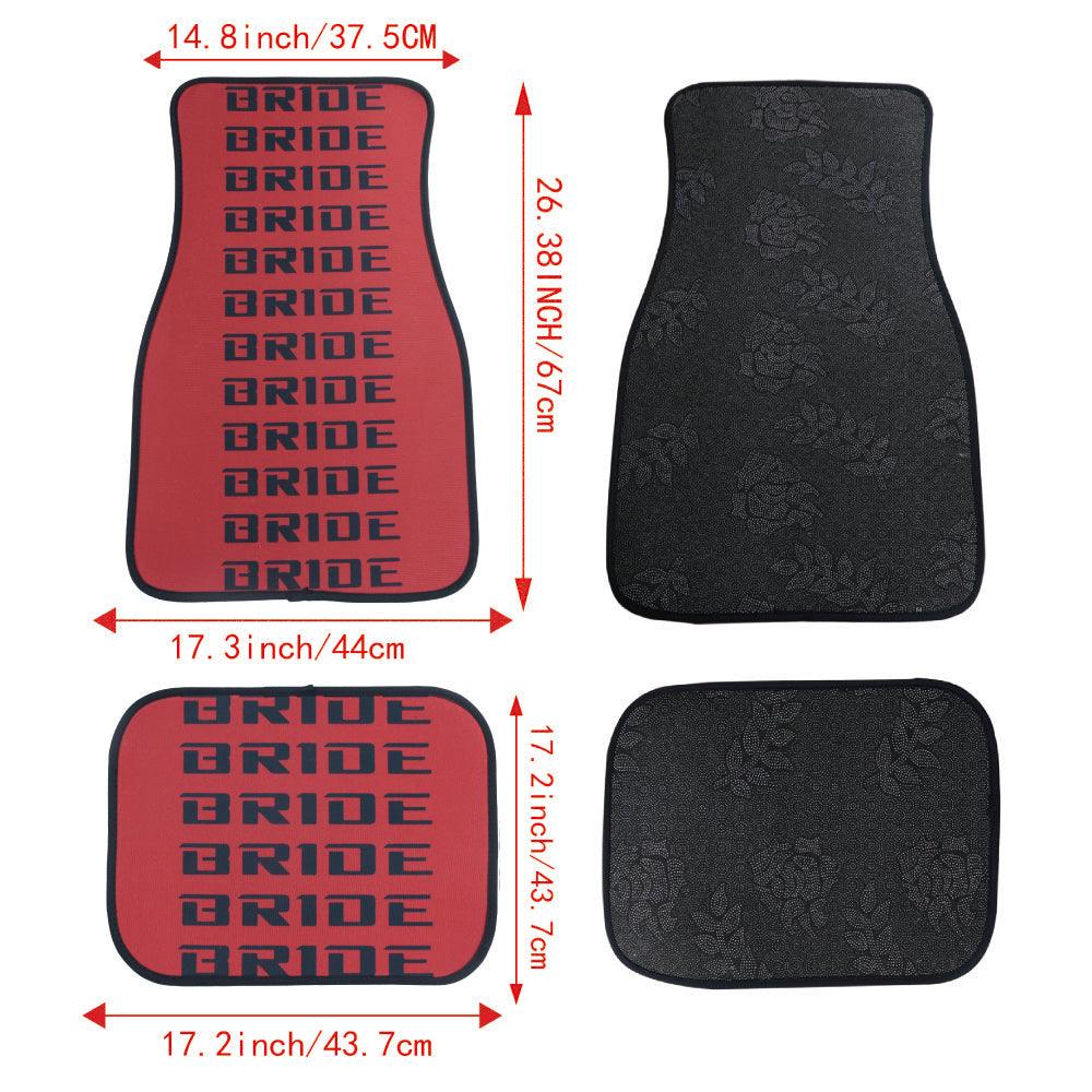 Bride Red Black Racing Fabric Car Floor Mats