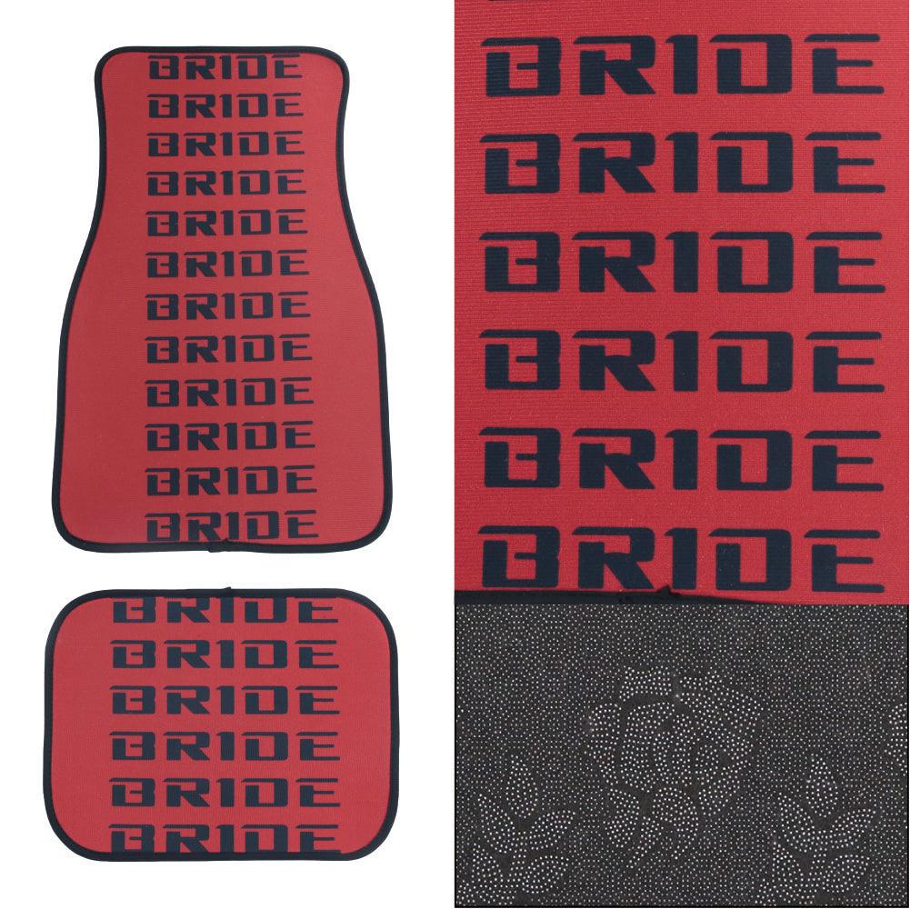Bride Red Black Racing Fabric Car Floor Mats