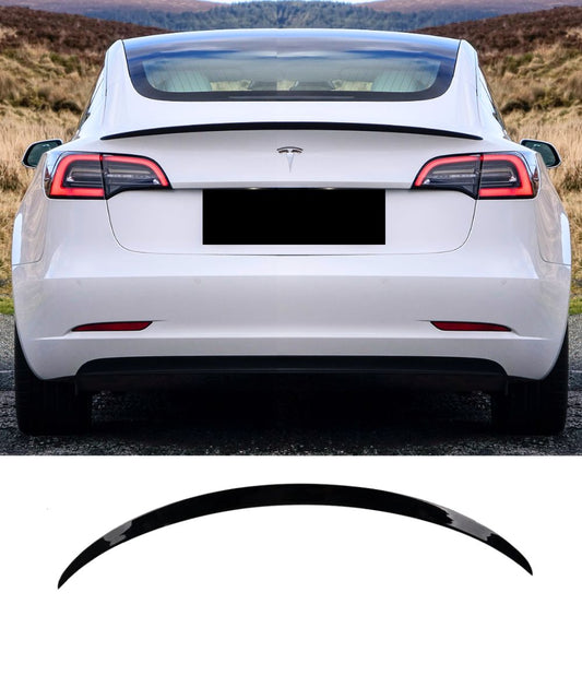 Tesla Model 3 Sedan (2019-2023) Performance Style Rear Boot Spoiler Lip (Gloss Black)