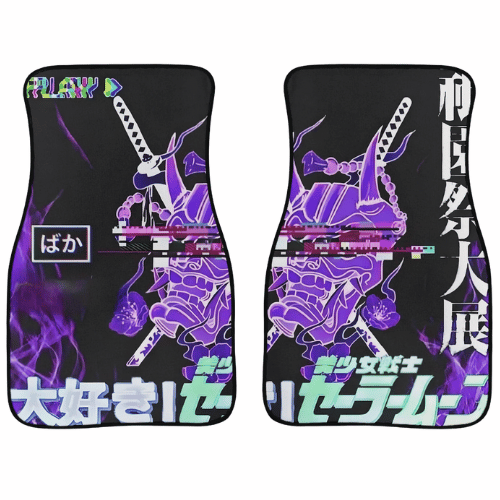 Oni Mask Virus Anime Jdm Car Floor Mats 4pc