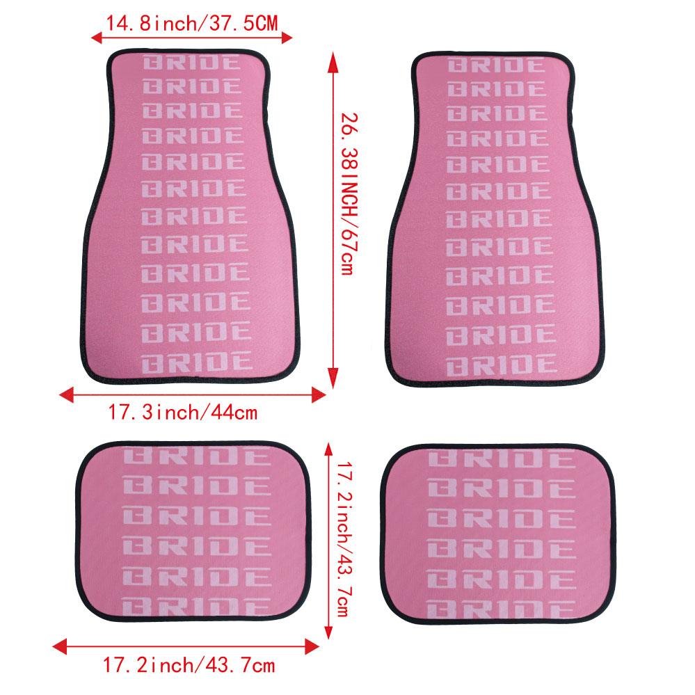 Bride Pink Racing Fabric Car Floor Mats