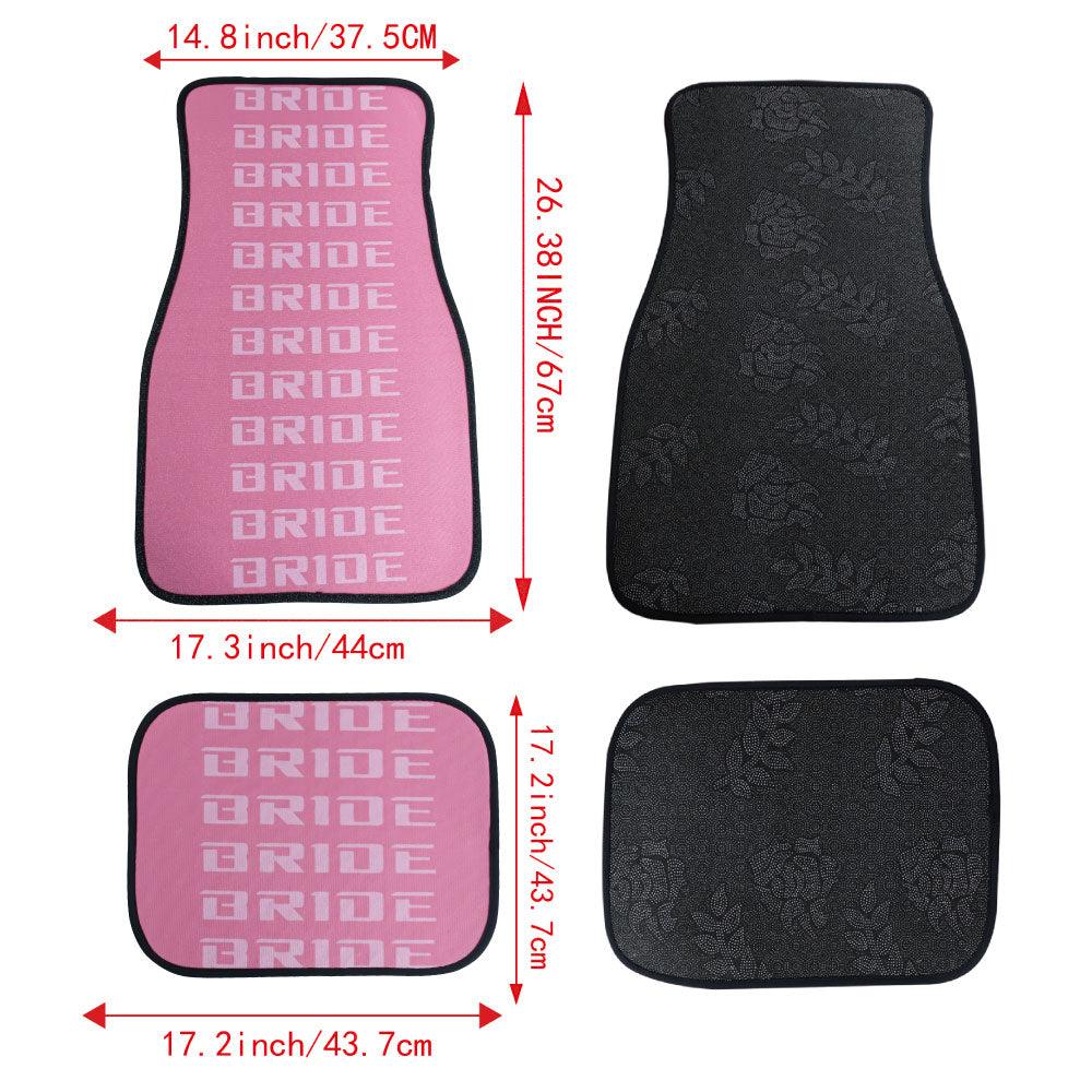 Bride Pink Racing Fabric Car Floor Mats