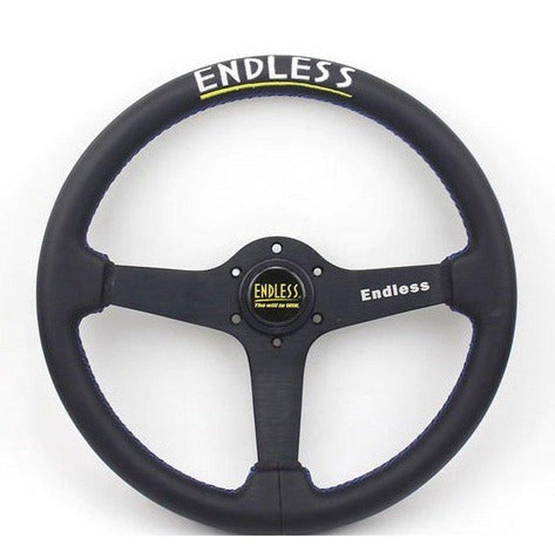 Endless 14" Leather Steering Wheel - Blue Stitch